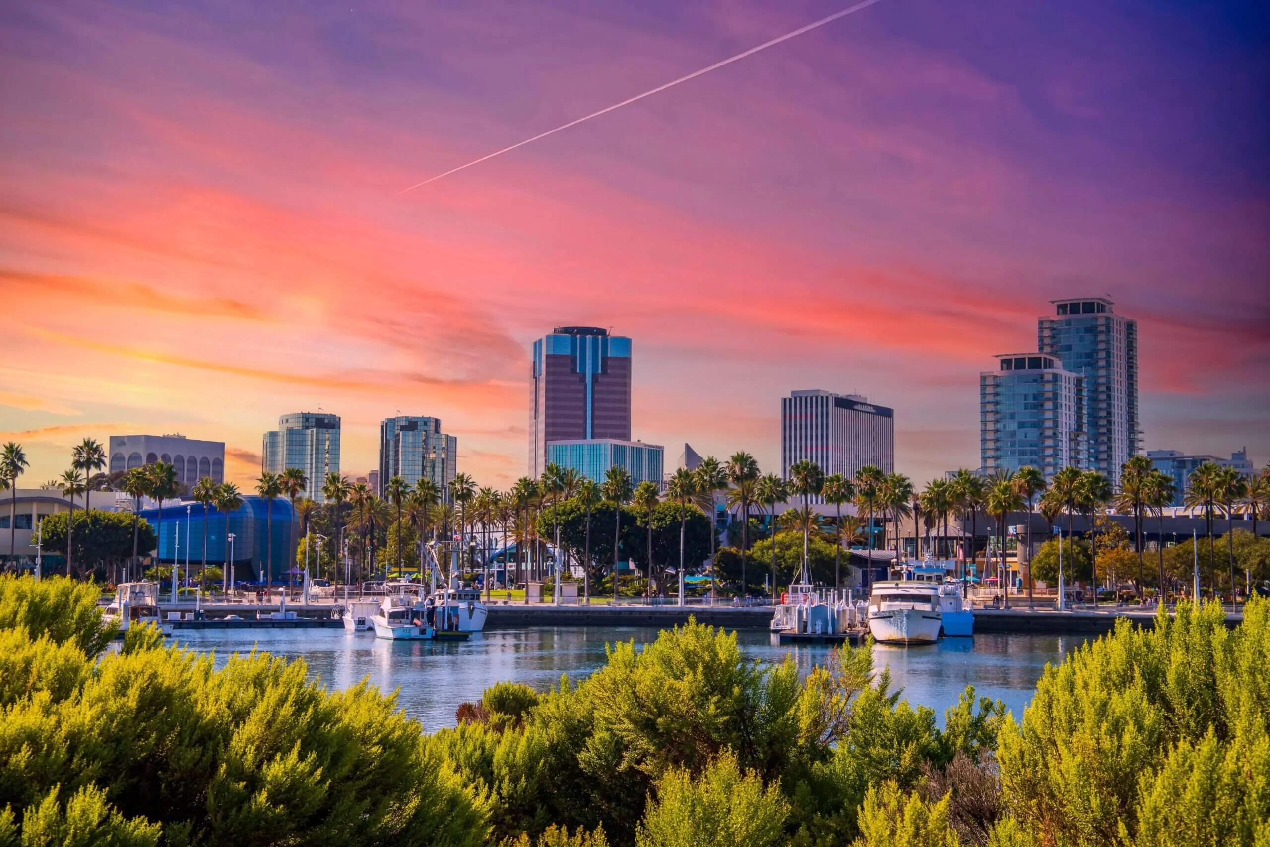 Long Beach waterfront and marina