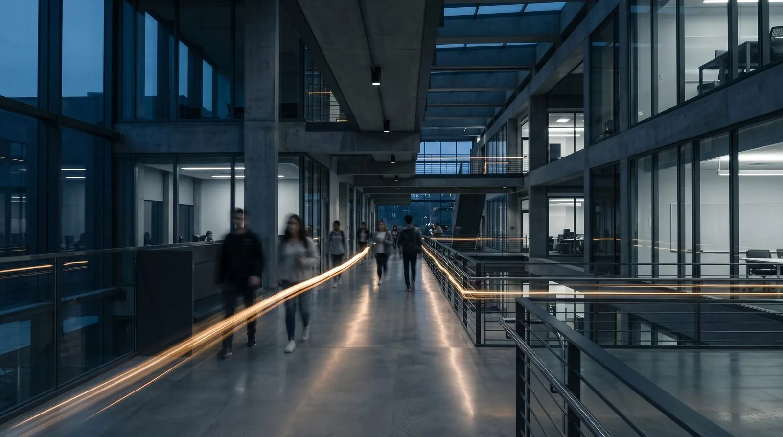 Advancement data flowing through a bright atrium, converging into a single connected donor record